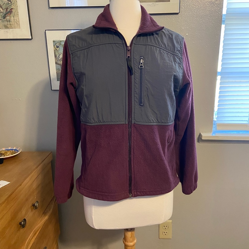 Columbia zip up jacket in purple/grey